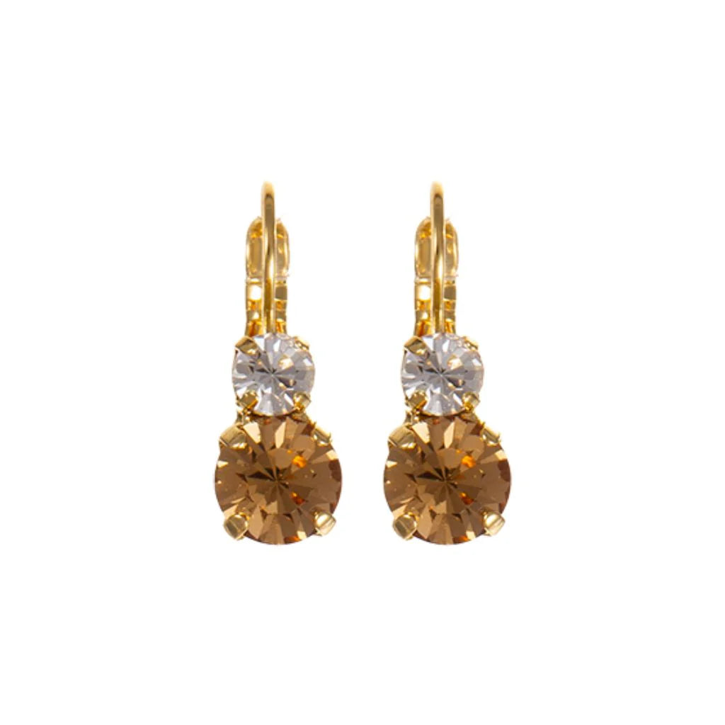 Mariana Small Double Drop Earring Pearl Compact on Gold Main image