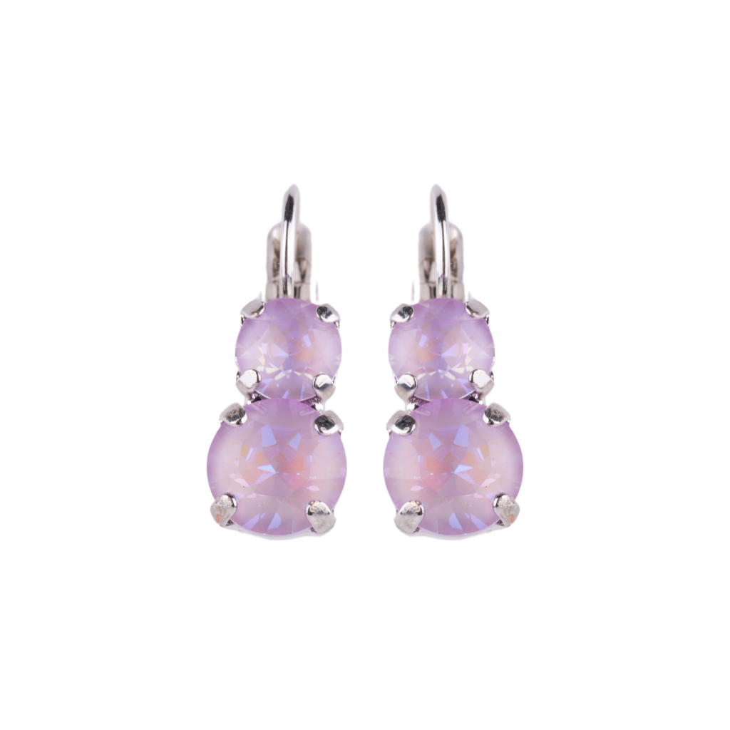 Mariana Earrings Small Double Drop Sunkissed Lavender on Rhodium