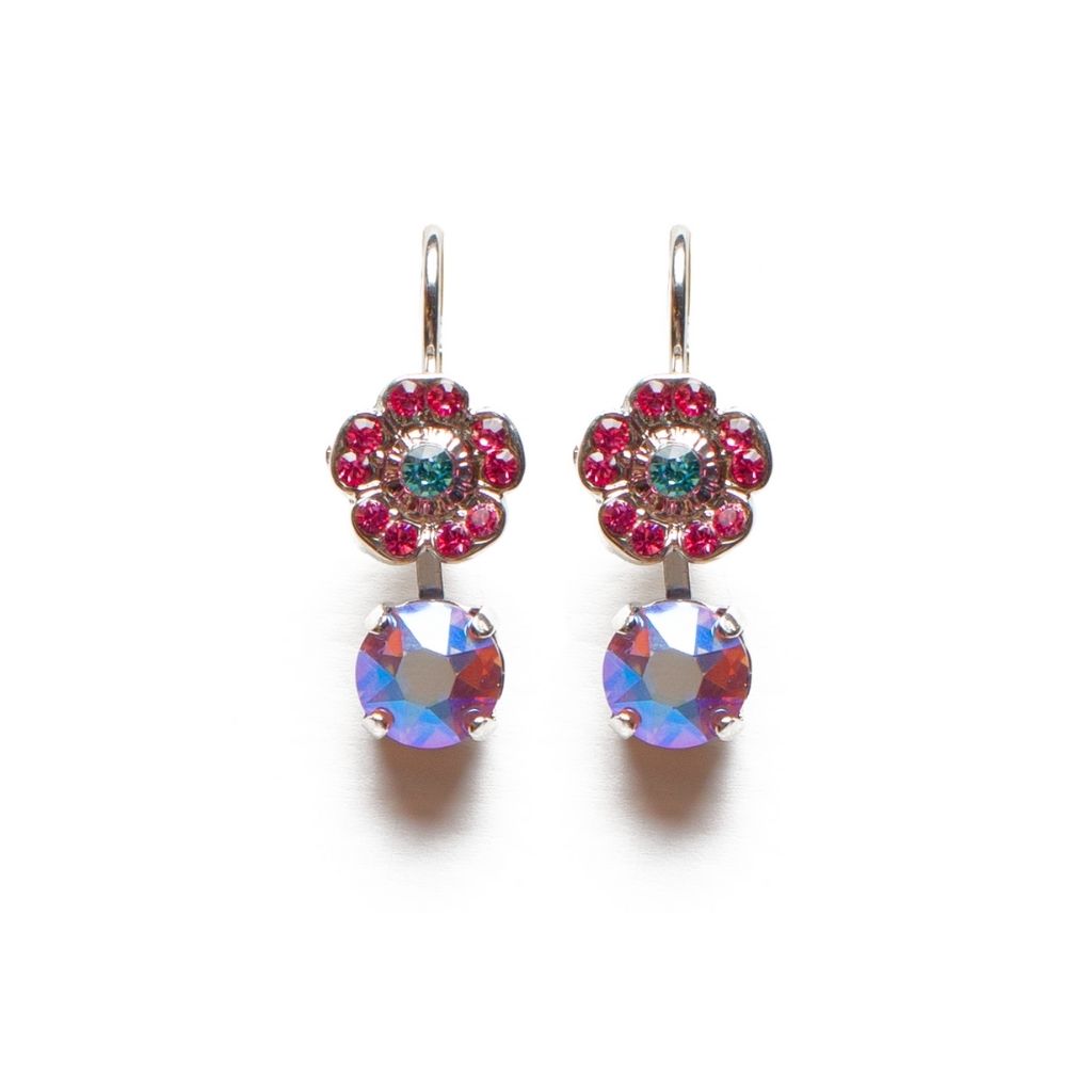 Mariana Cosmo Cluster Earrings in Coral Cove on Rhodium