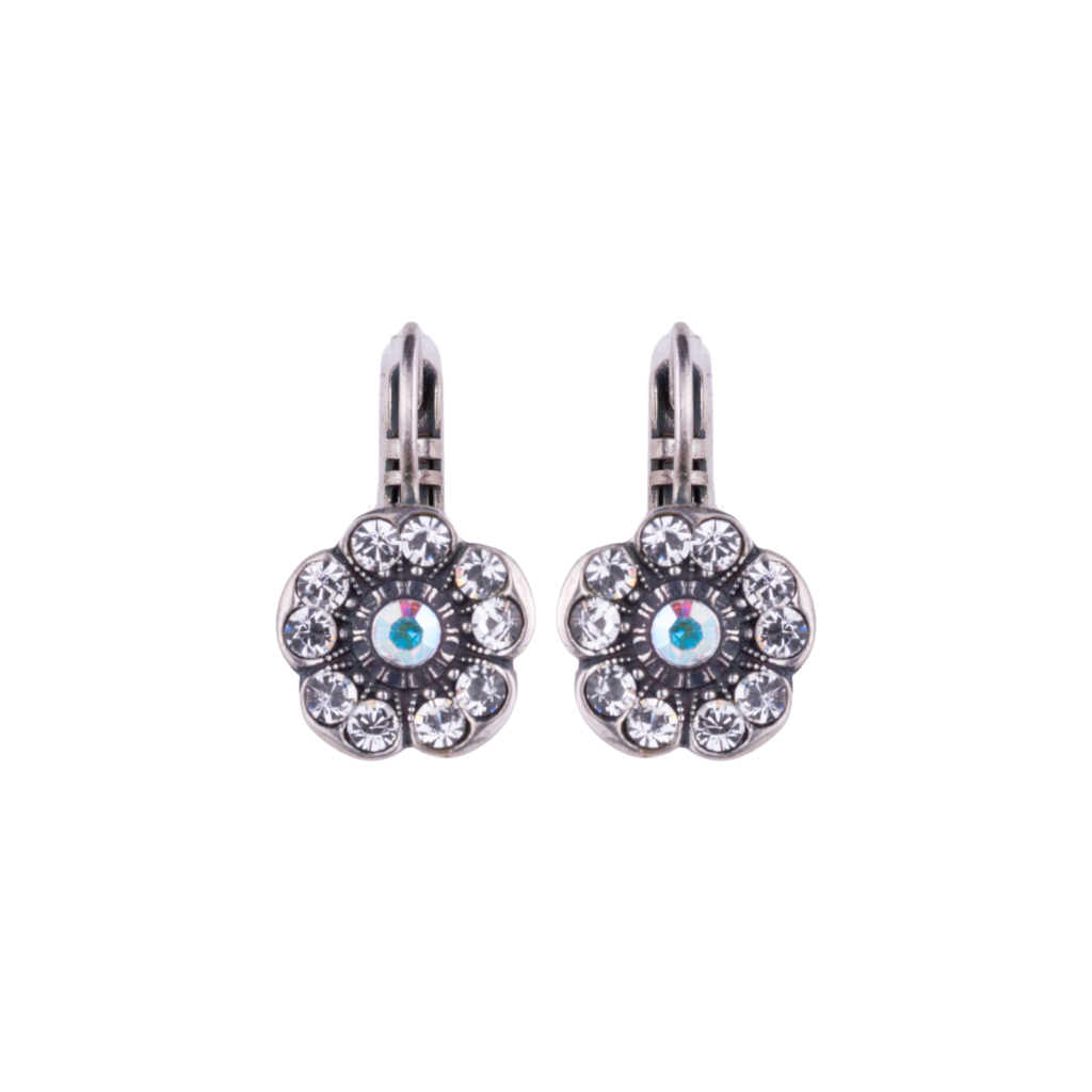 Mariana Cosmos Flower Earring Clear on Rhodium