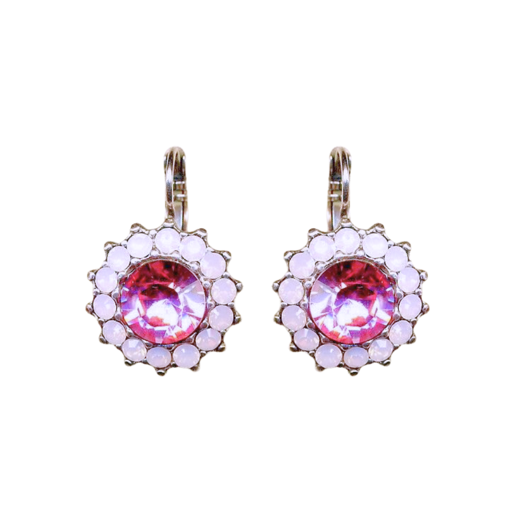 Mariana Light Rose Earrings on Silver Large