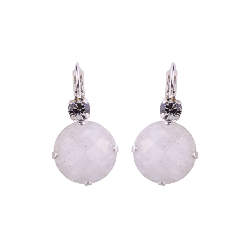 Mariana Large Earrings White Quartz on Rhodium