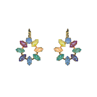 Mariana Marquis Circle Earrings Candy on Gold