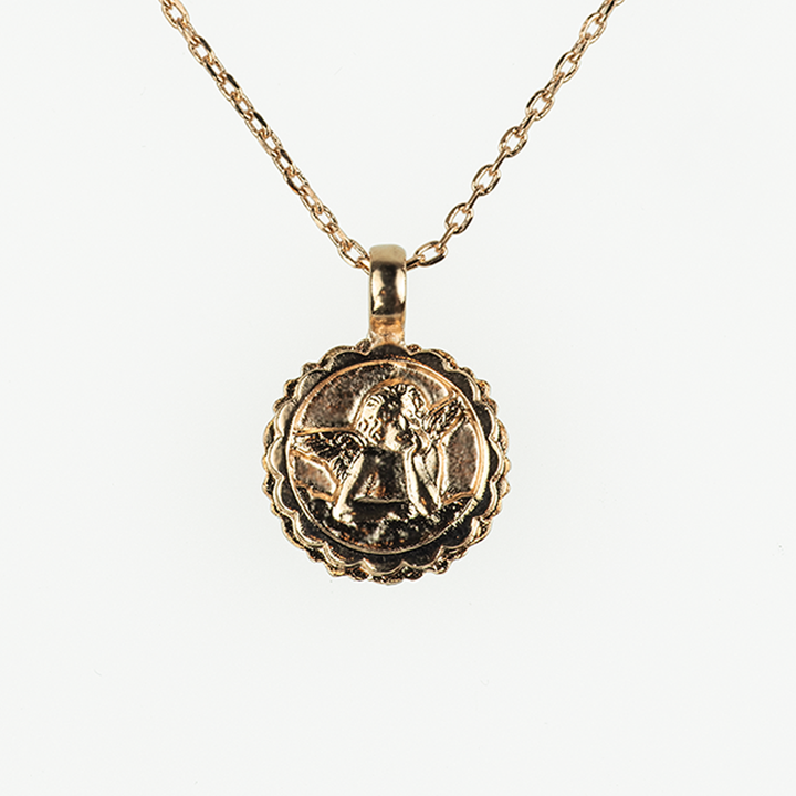 Mariana Guardian Angel Necklace in Roxanne on Rose Gold