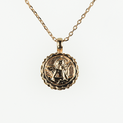 Mariana Guardian Angel Necklace in Fields of Gold on Rose Gold