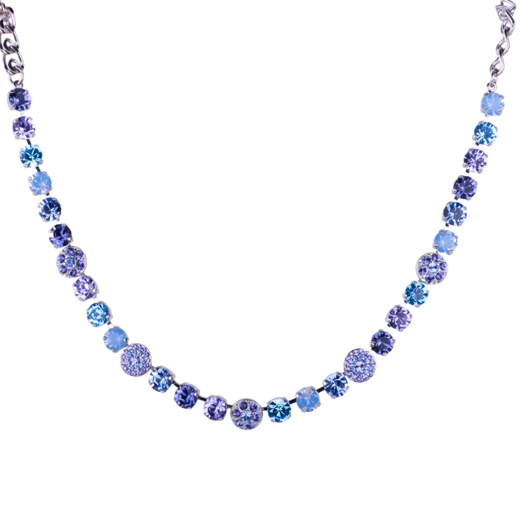 Mariana Pave Cluster Necklace in Lavender Fields on Rhodium