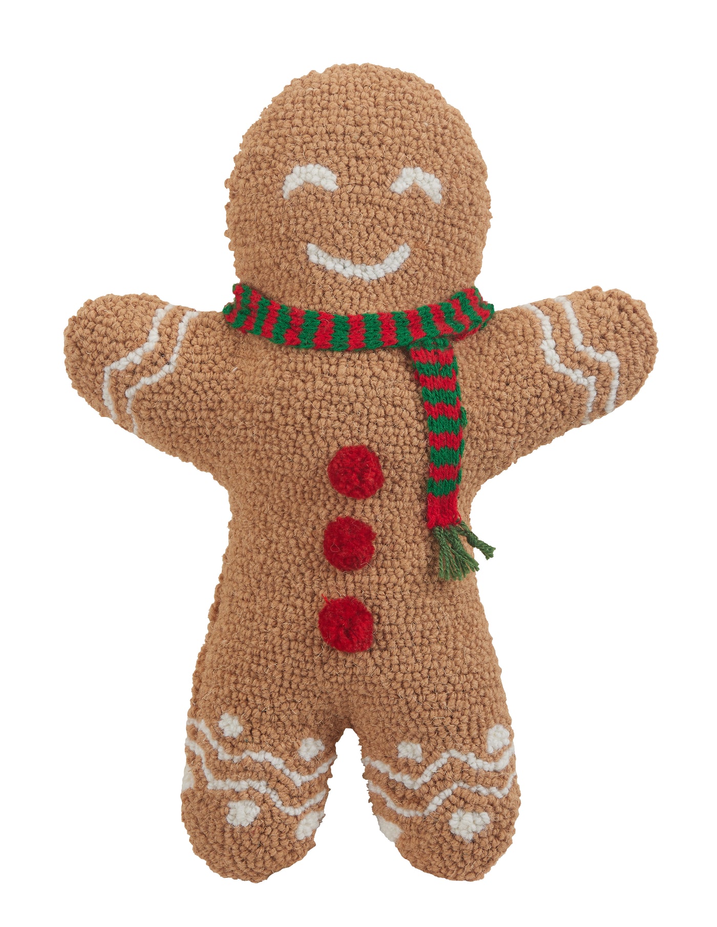 3D Gingerbread Man Hooked Pillow