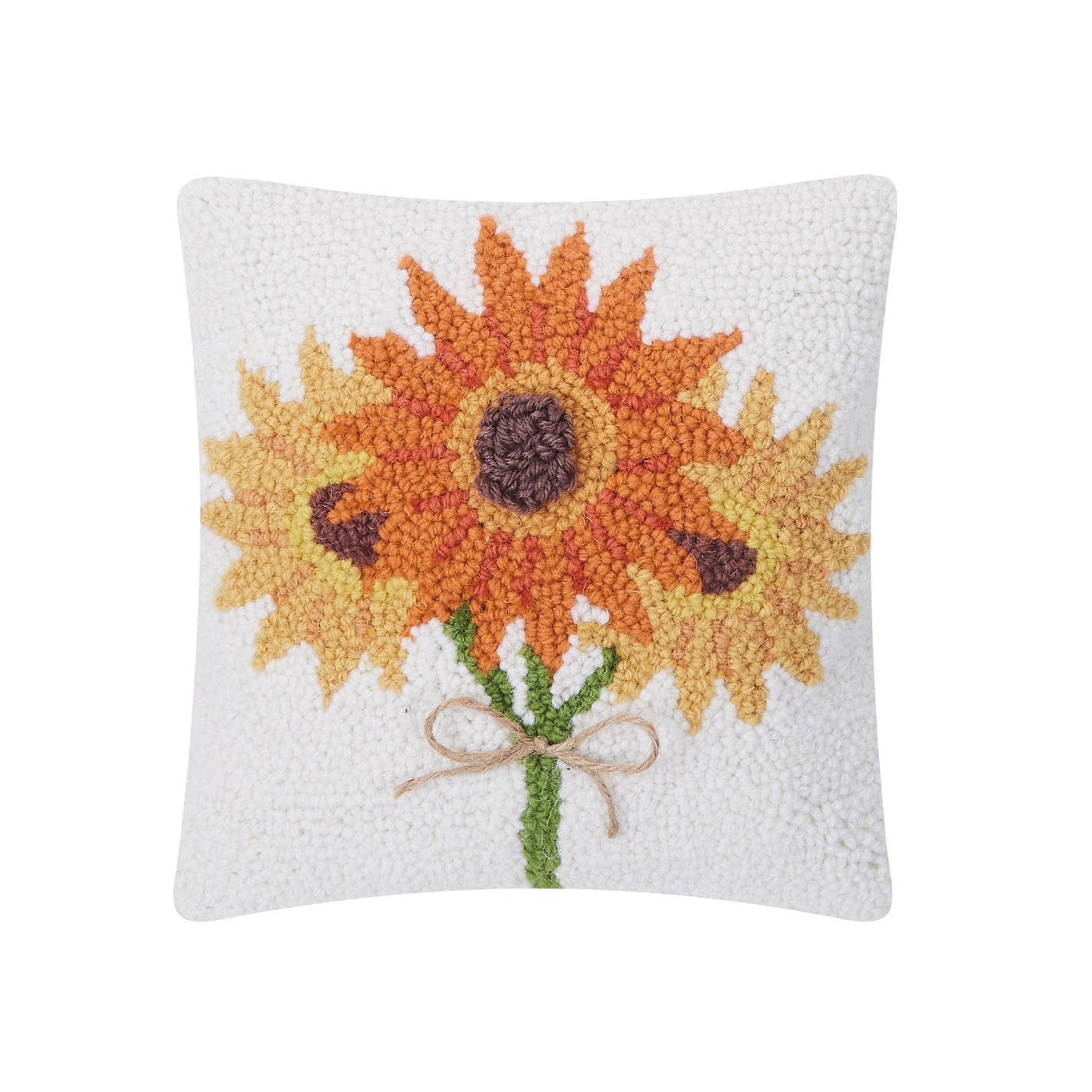 Autumn Sunflower Hooked Pillow