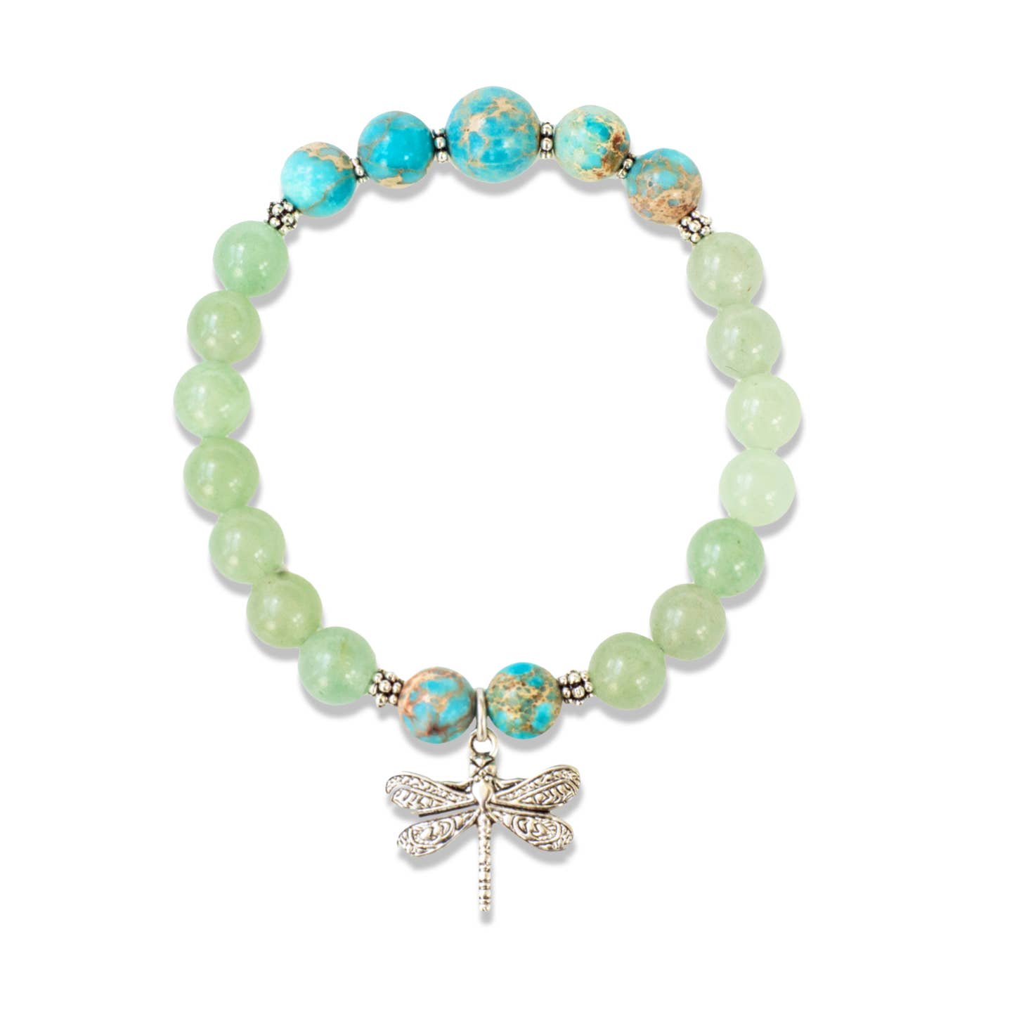 Dragonfly on Adventurine Bracelet With Jasper Main image