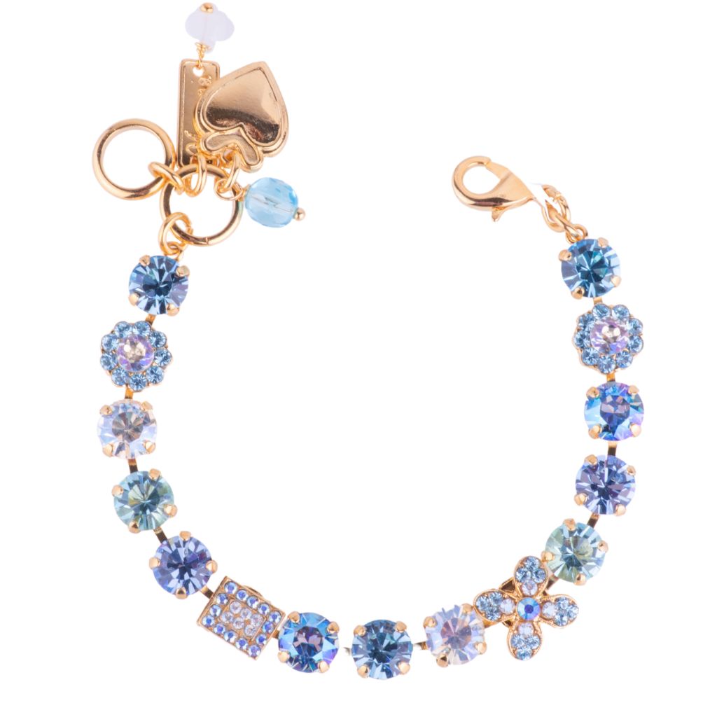 Mariana Medium Bloom Bracelet  Bay Blue on Rose Gold