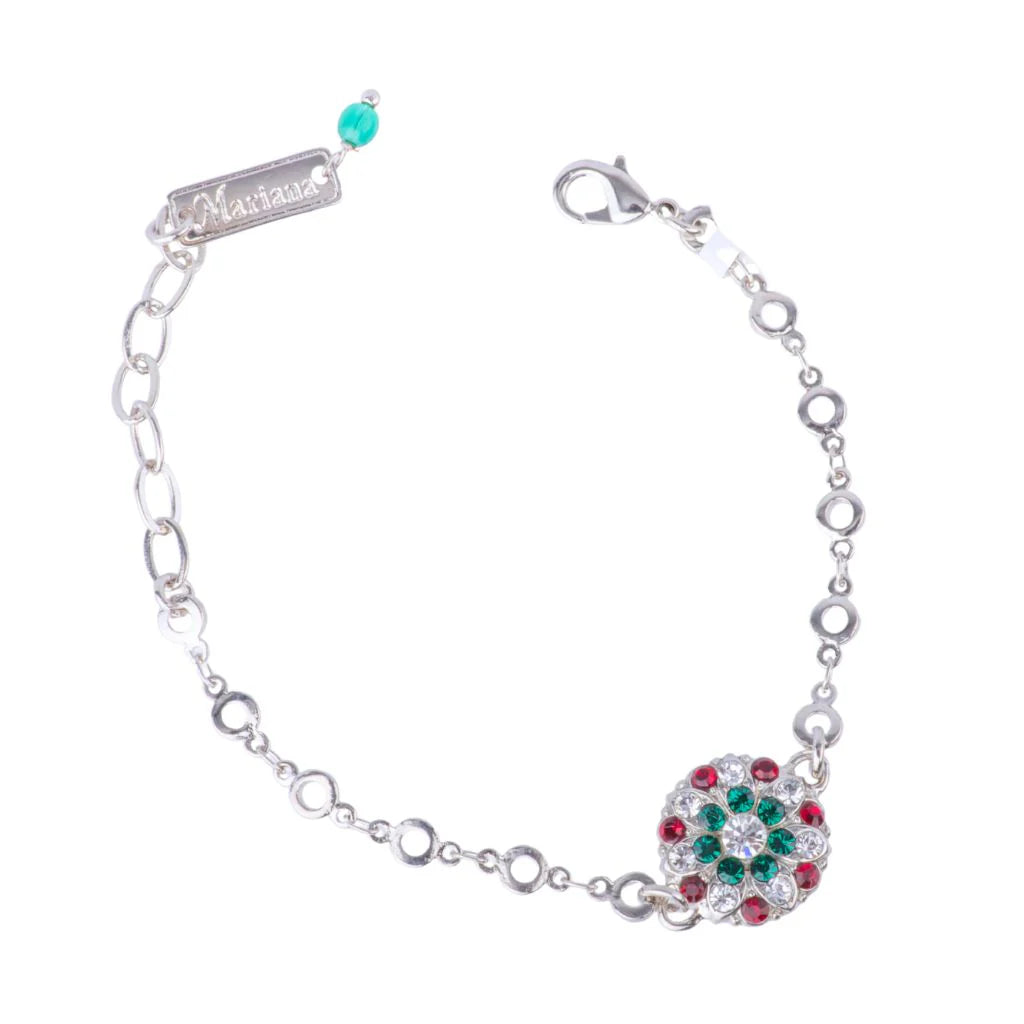 Mariana Guardian Angel Bracelet in Holiday on Rhodium