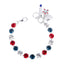Mariana Plain Bracelet Red White and Blue on Rhodium  With Special Charm