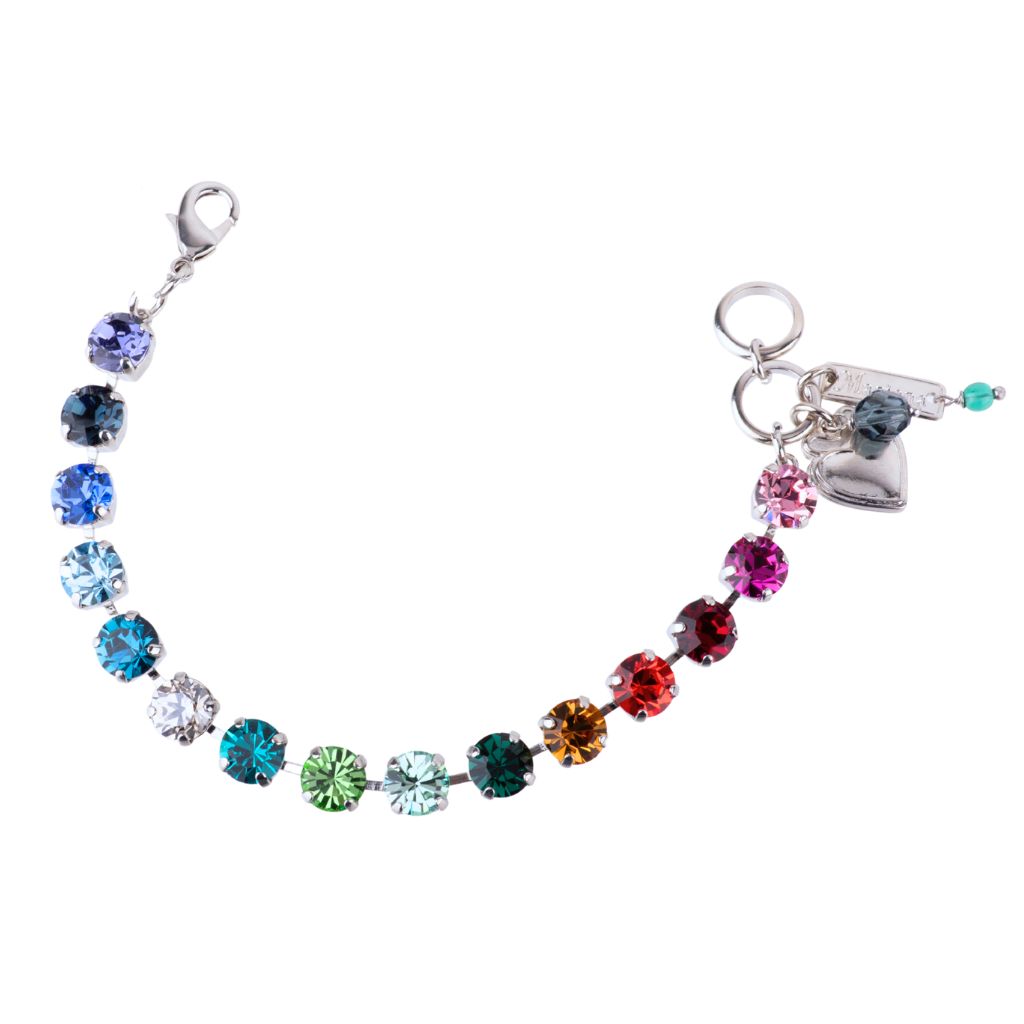 Mariana Bracelet Plain Rainbow on Rhodium