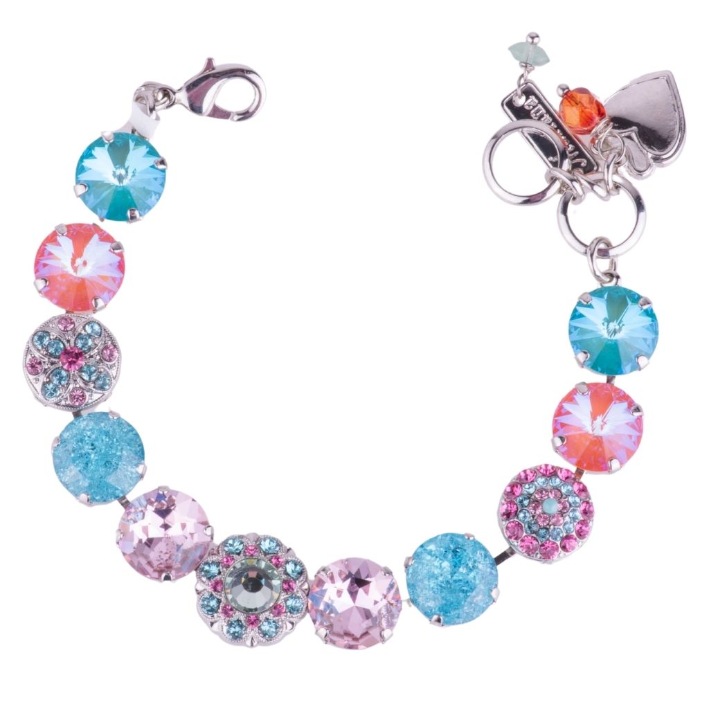 Mariana Rivoli Cluster Bracelet Coral Cove on Rhodium