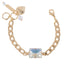 Mariana Emerald Cut Crystal/ Chain Bracelet Moonlight on Gold