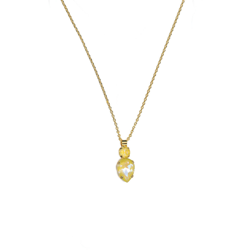 Mariana Round/Pear Pendant in Sunkissed Sunshine on Gold