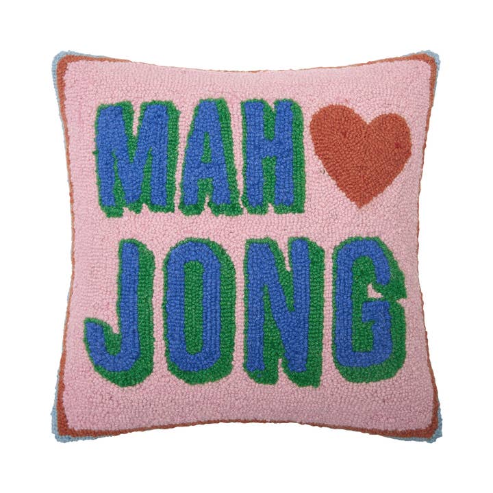 Mah Jong Hooked Pillow