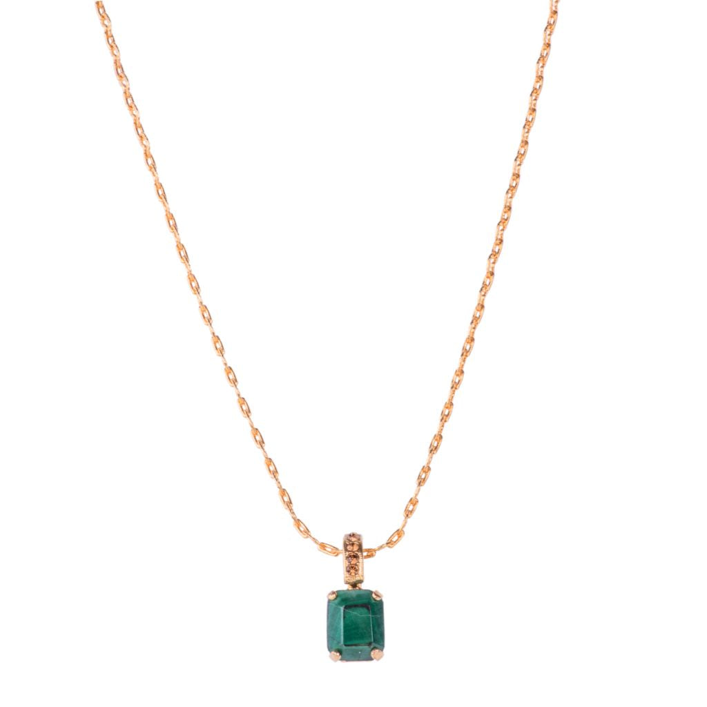 Mariana Emerald Cut Pendant Malachite on Gold Secondary image