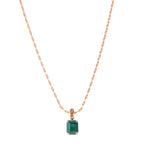 Mariana Emerald Cut Pendant Malachite on Gold