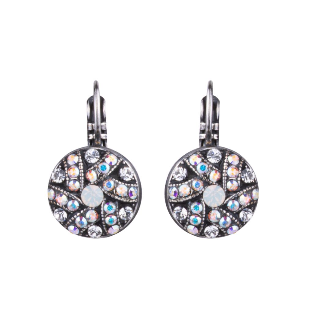 Mariana Swirl Earrings Clear on Rhodium