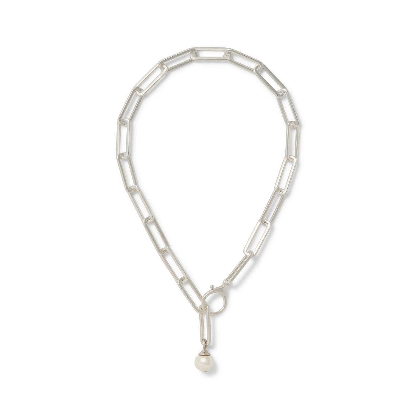 Silver Boxy Link Necklace