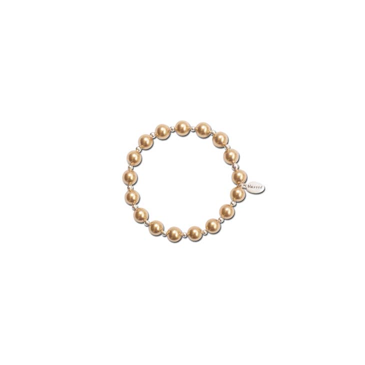 Count Your Blessings Bracelet 8MM Gold Pearls/Sterling Beads