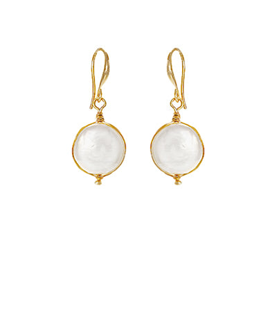 Freshwater Pearl Dangle Earring on Gold