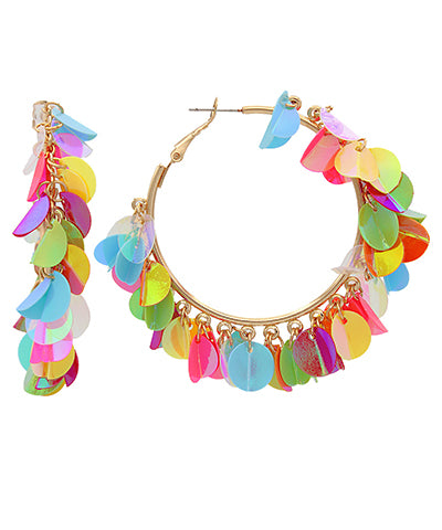 Acrylic Sequin Spring Hoops