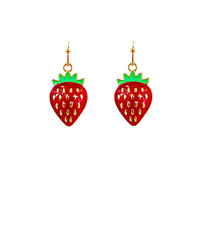 Enamel Strawberry Earrings