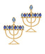 Jeweled Menorah Earrings