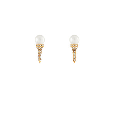 Pave Crystal Golf Ball on Tee Post Earrings