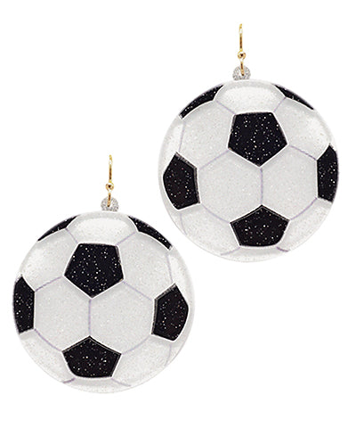 Acrylic Soccer Ball Earrungs