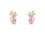 Crystal and Enamel Golf Bag Stud Earrings Pink