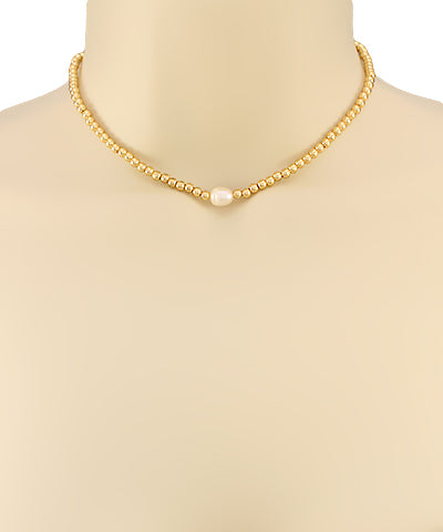 Single  Pearl Choker  Necklace