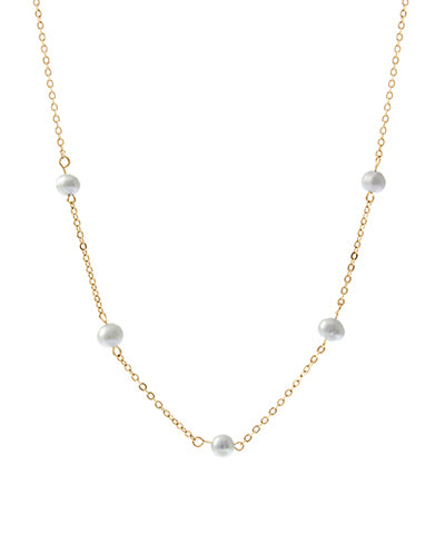 Five Pearl Station Necklace