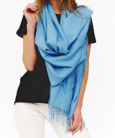 Cashmere Blend Wrap-Blue