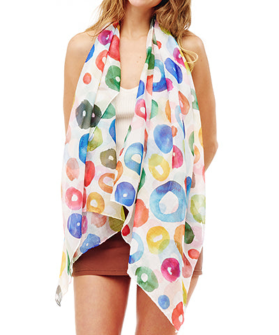 Multi Pastel Circles Scarf