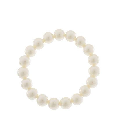 10MM White Faux Pearl Stretch Bracelet