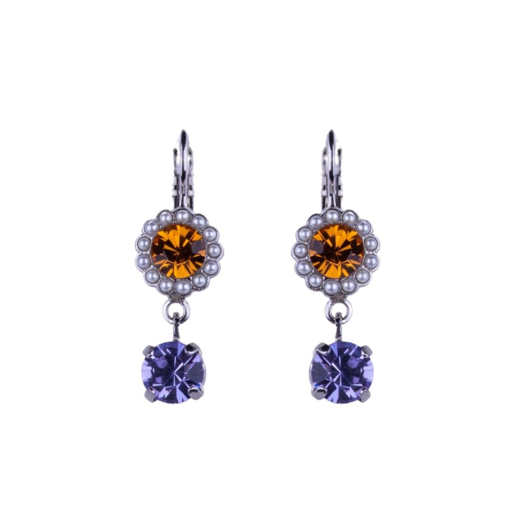 Mariana Dangle Flower Earrings in Dawn on Rhodium Main image
