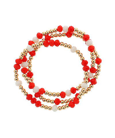 Gameday Bracelet Bundle Red/White Gold