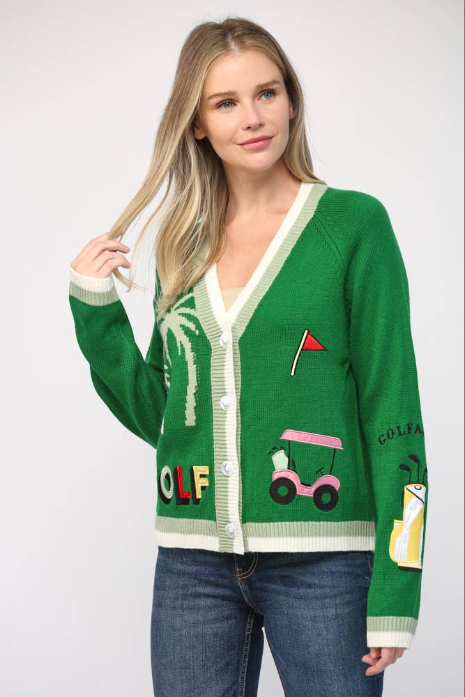 Par-Tee Time Golf Cardigan