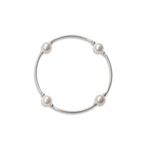 Blessing Bracelet in 8 MM White Pearl and Sterling Silver