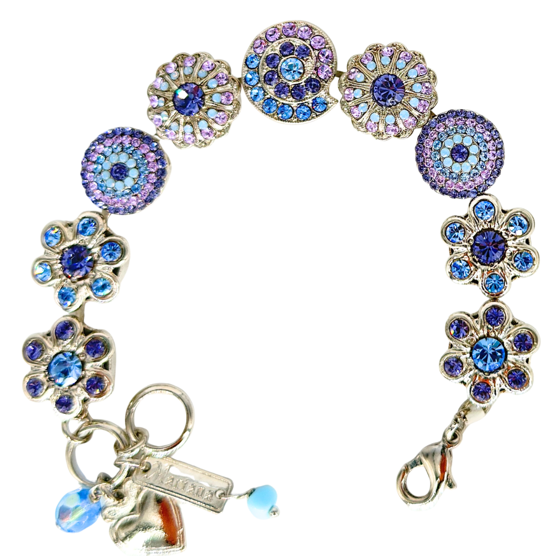 Mariana Extra Luxurious Shell/Flower Bracelet Lavender Fields on Rhodium