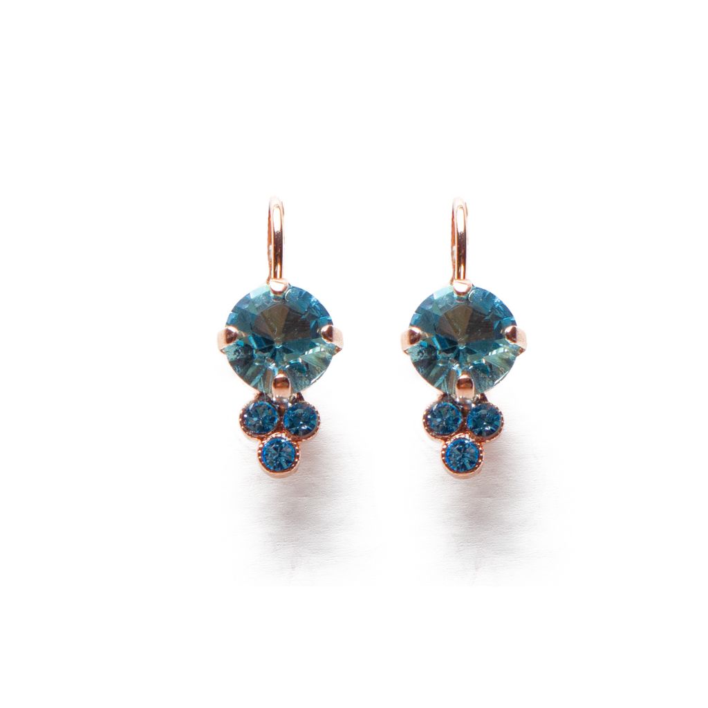 Mariana Earrings in Bay Blue on Rose Gold