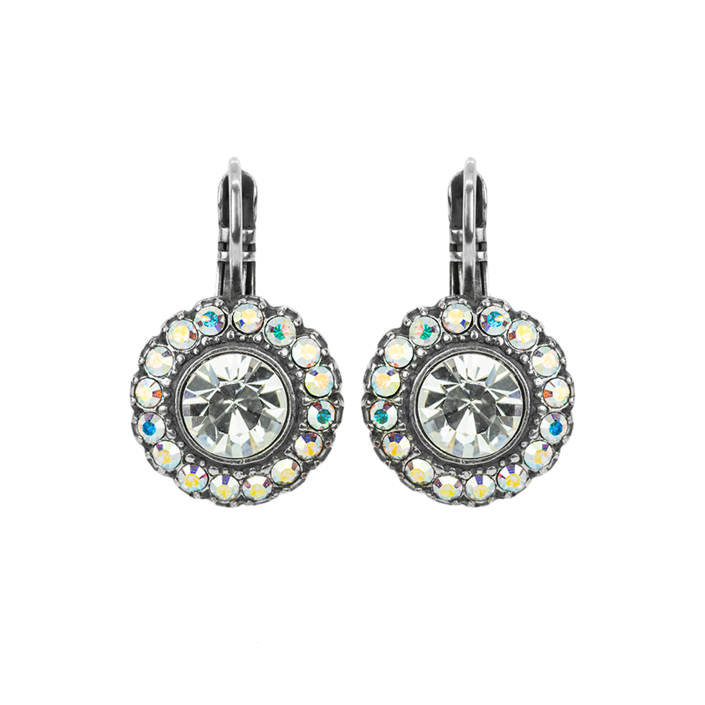 Mariana Halo Earrings in Clear on Silver