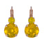 Mariana Double Drop Rivoli Earrings in Sunkissed Yellow on Rose Gold