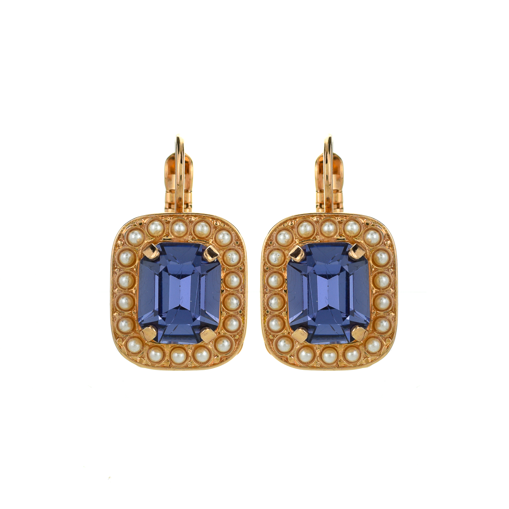 Emerald Cut Mariana Earrings in Romance on Rose Gold