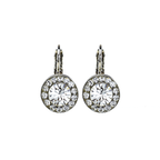 Mariana Halo Earrings in Icy Clear on Rhodium