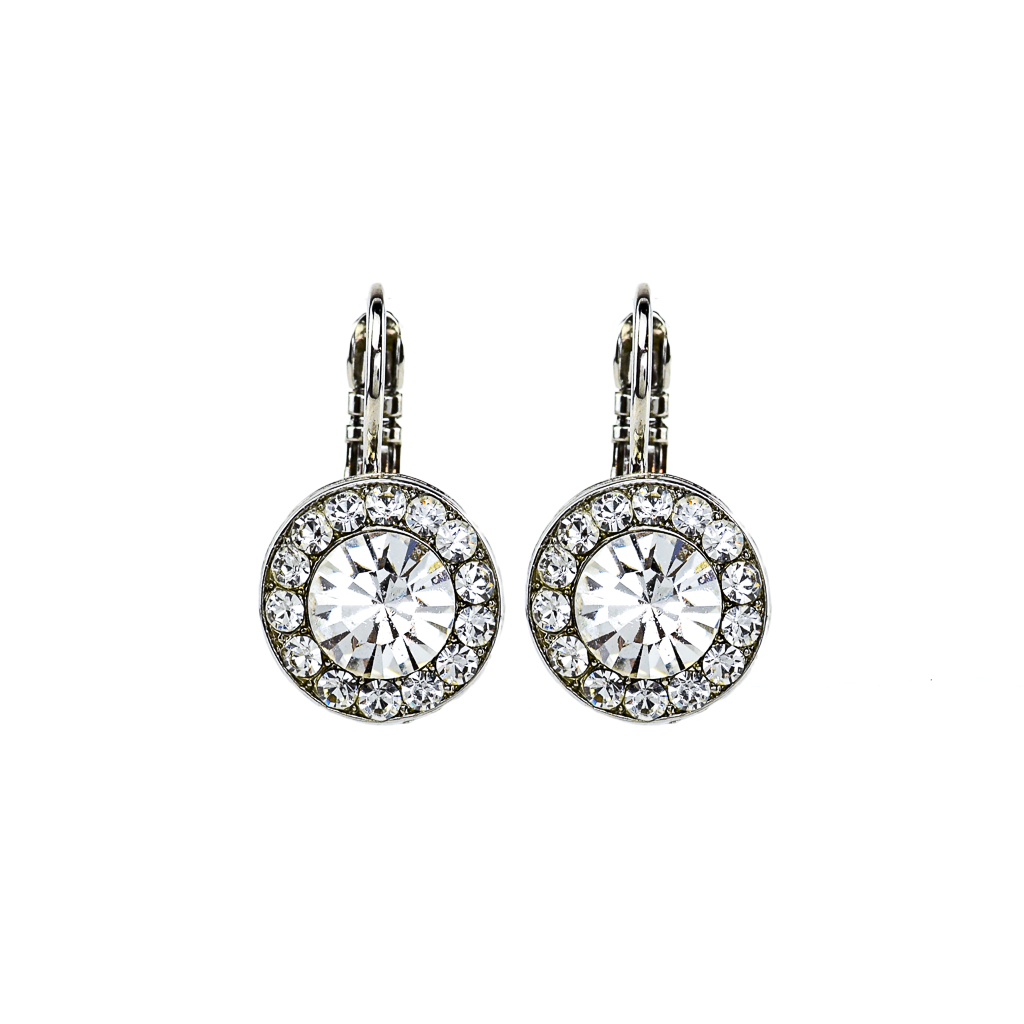 Mariana Halo Earrings in Icy Clear on Rhodium