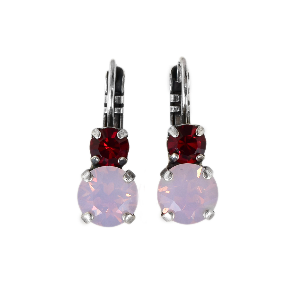 Mariana  Small Double Drop Earrings in True Romance on Rhodium